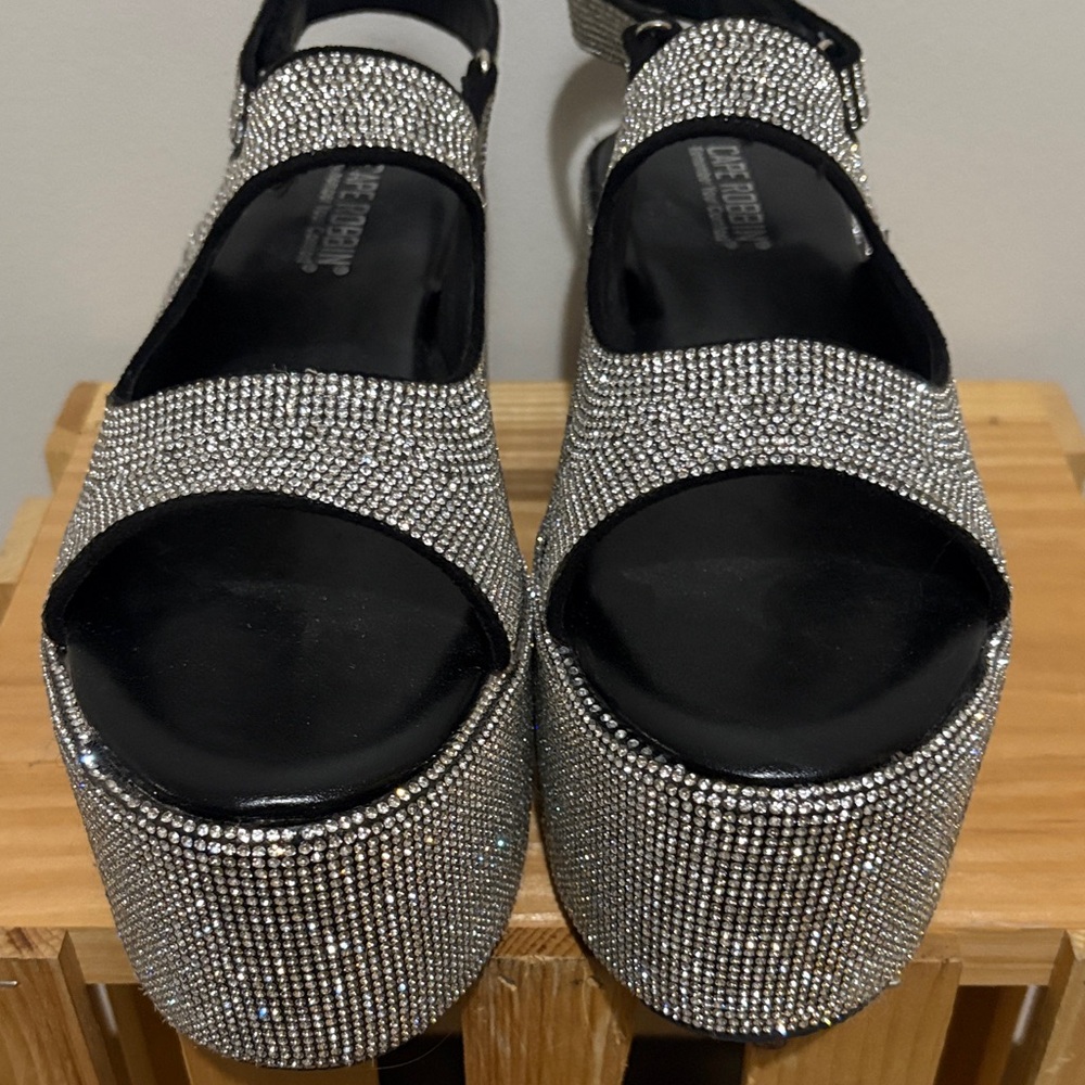 Cape Robbin Glittering Silver Platform Heels - image 2